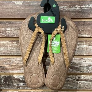 Sanuk Yoga Braid Tan Leather Sandal